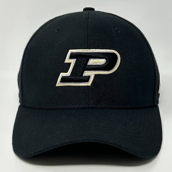 Purdue University Boilermakers Hat Baseball Cap Nike Black Flex Fitted M-L - Picture 1 of 9